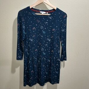 Boden XS Katrina Jersey Tunic Top 3/4 Sleeve Navy Blue